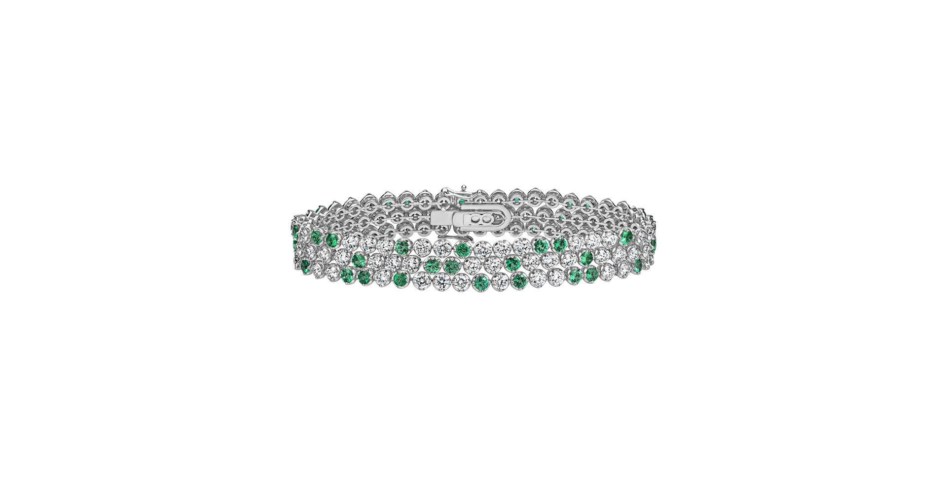 Diamond bracelet with Emerald Clémence