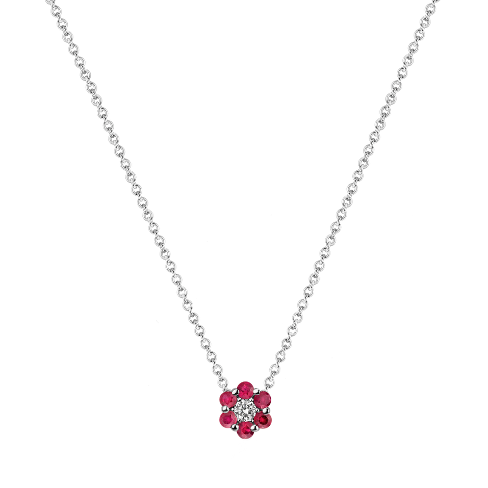 Diamond necklace with Ruby Shiny Constellation