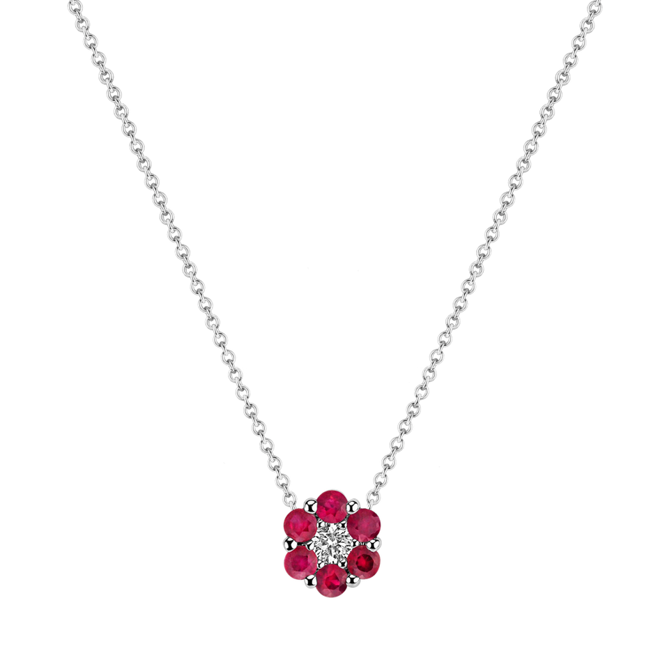 Diamond necklace with Ruby Shiny Constellation