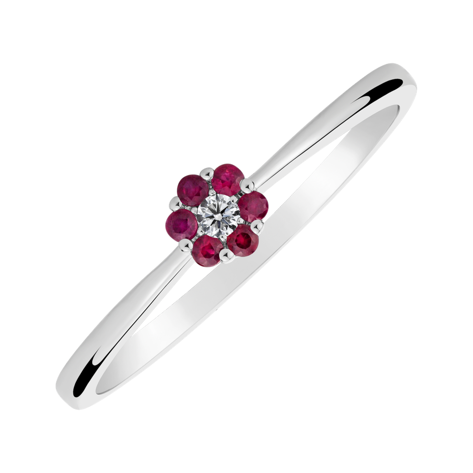 Diamond ring with Ruby Shiny Constellation