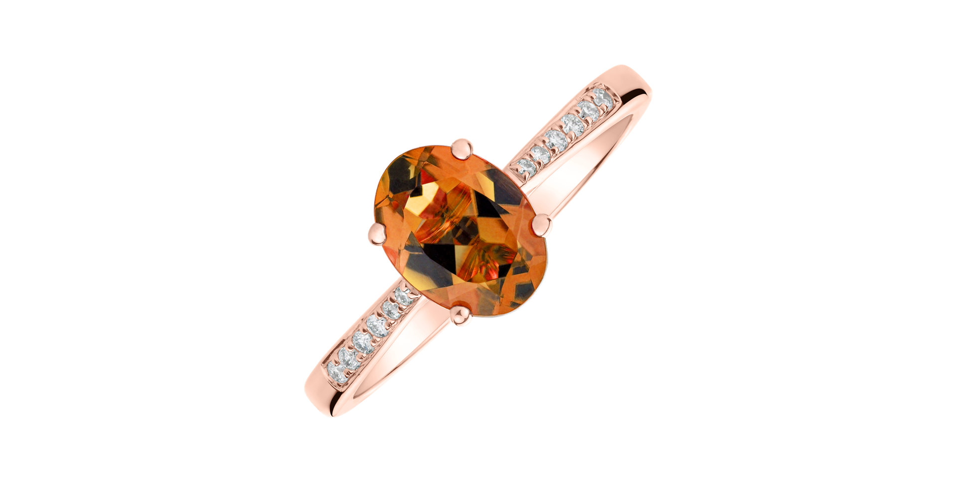 Diamond ring with Citrine Madeira Bonbon