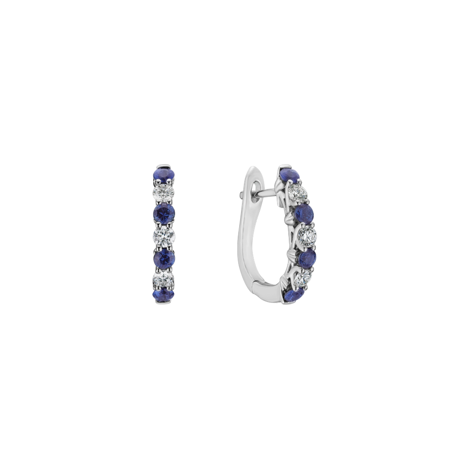 Diamond earrings with Sapphire Gem Grace