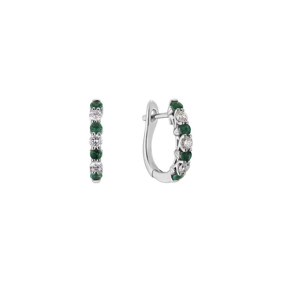 Diamond earrings with Emerald Gem Grace