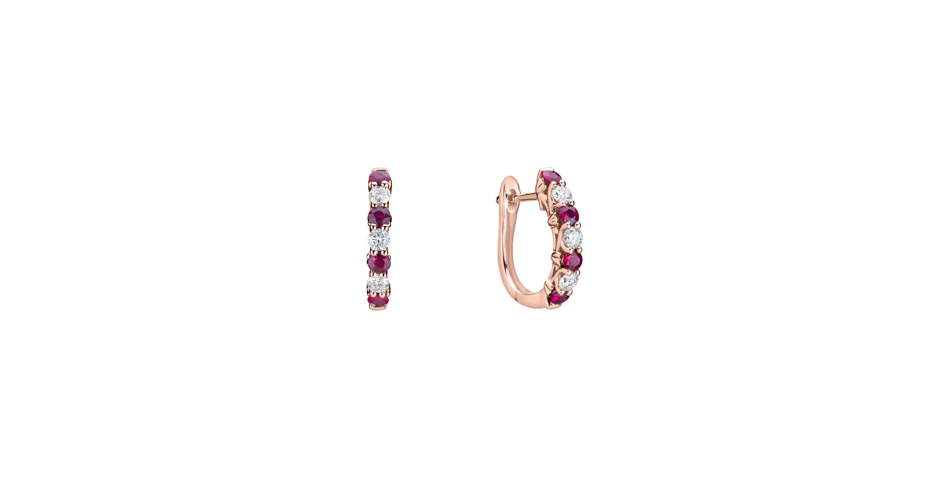 Diamond earrings with Ruby Gem Grace