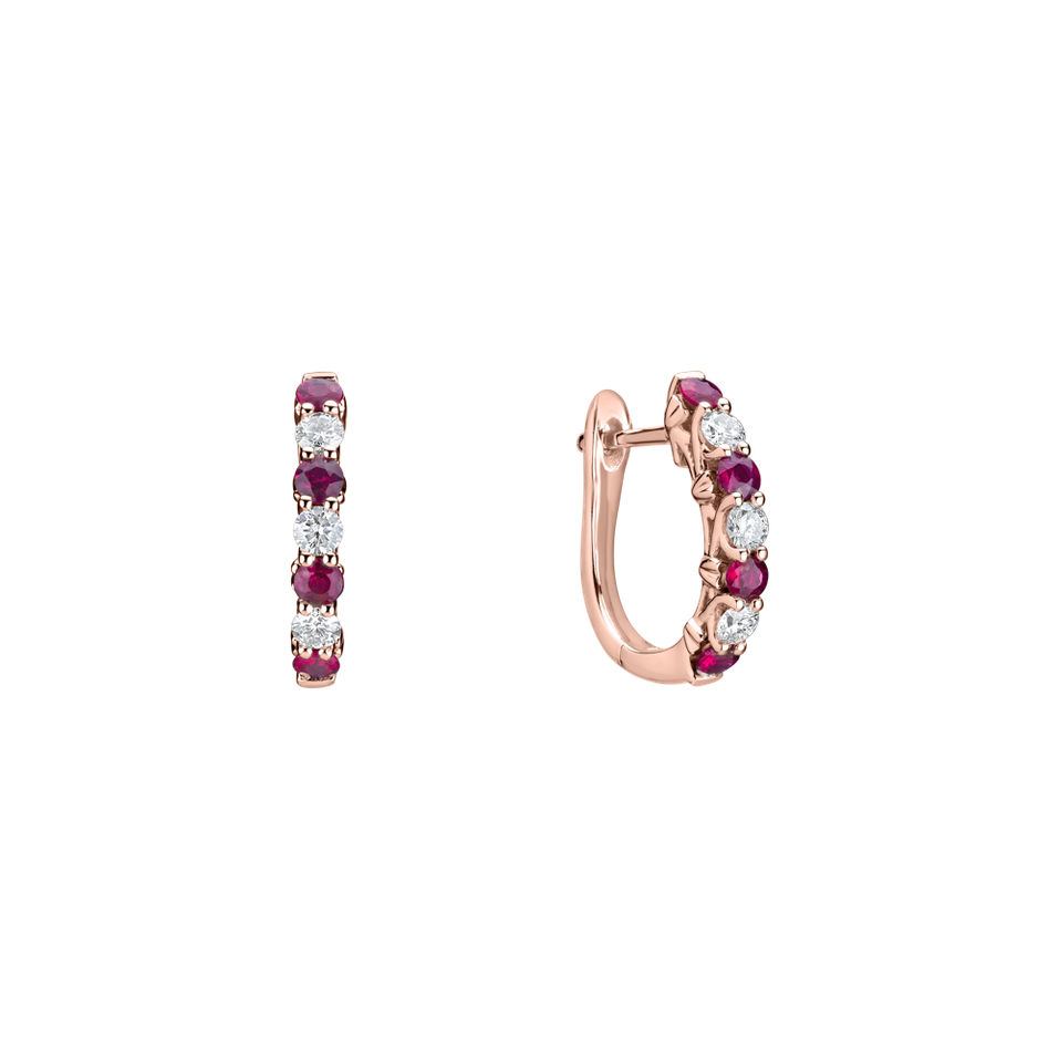 Diamond earrings with Ruby Gem Grace