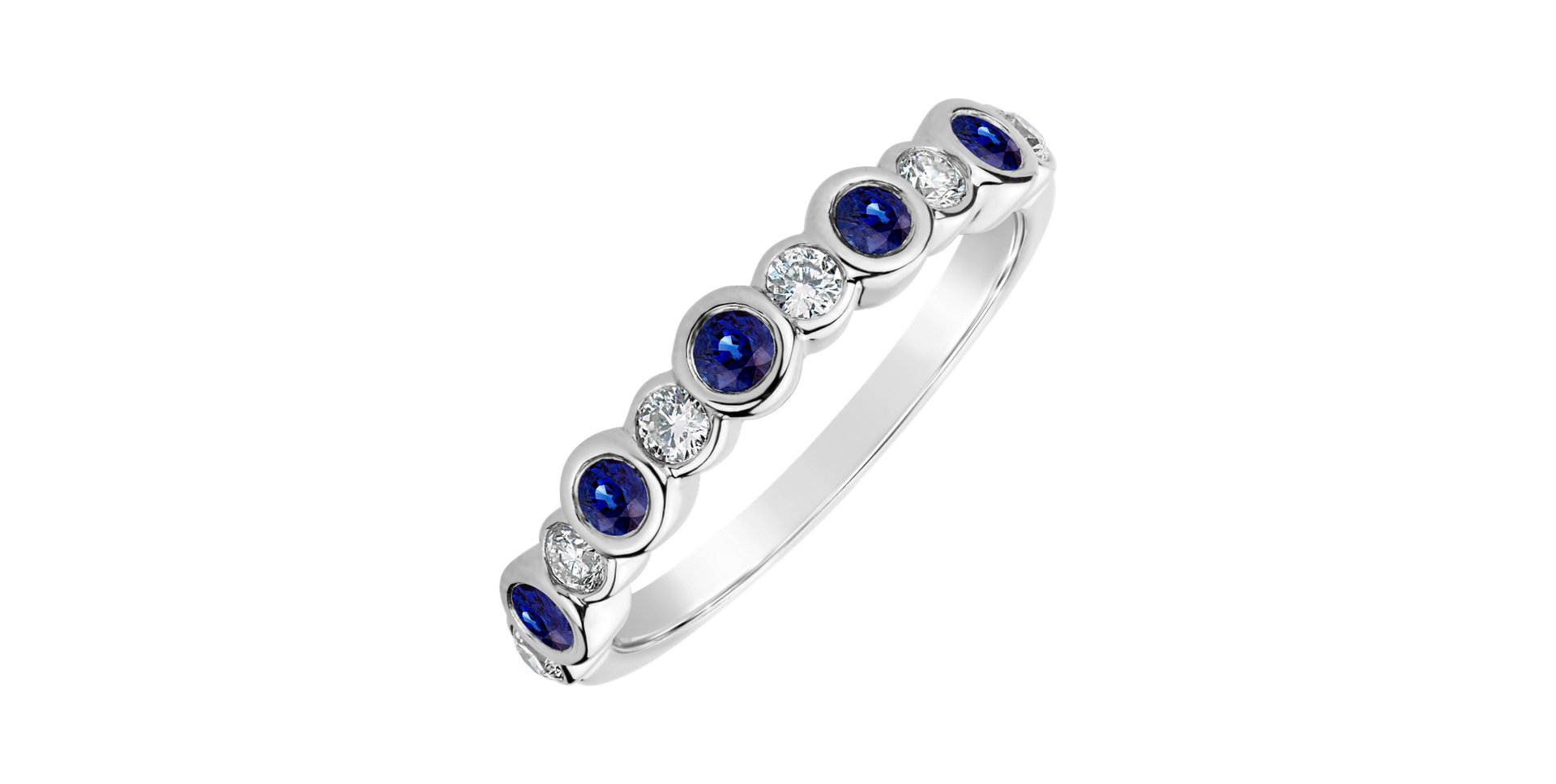 Diamond ring with Sapphire Passion Dots