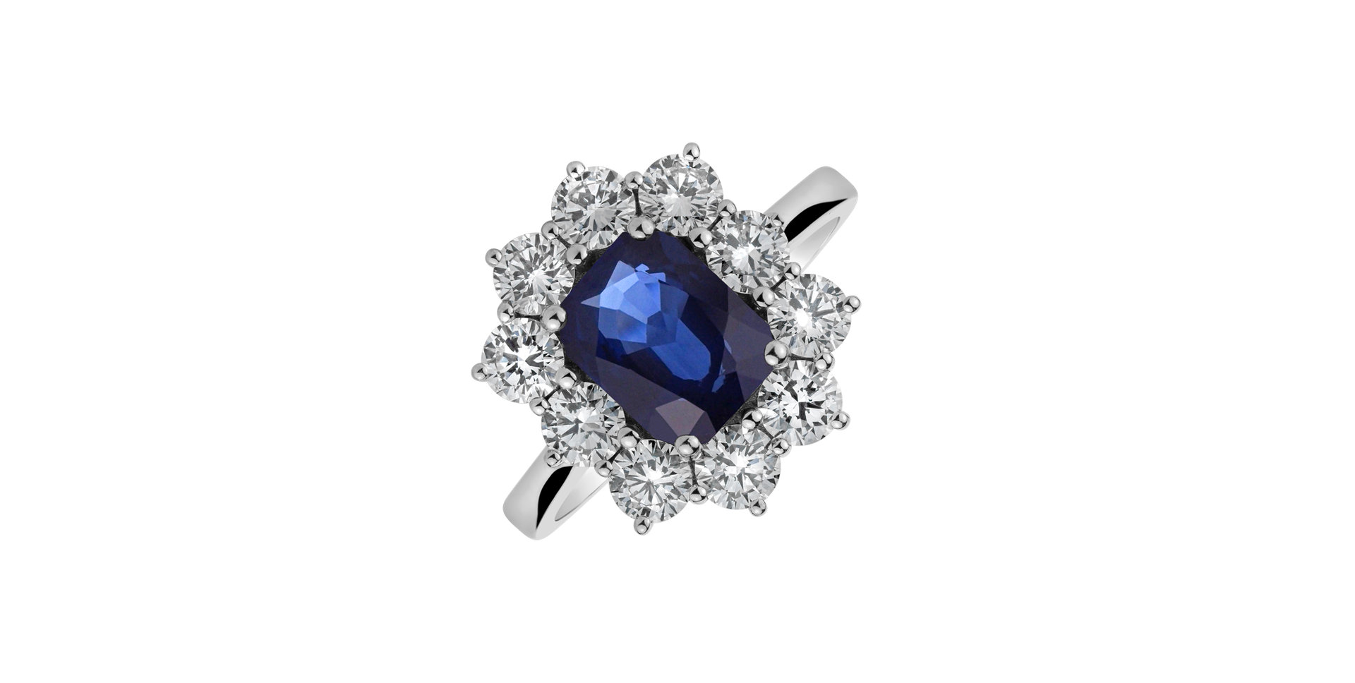 Diamond ring with Sapphire Moon Goddess