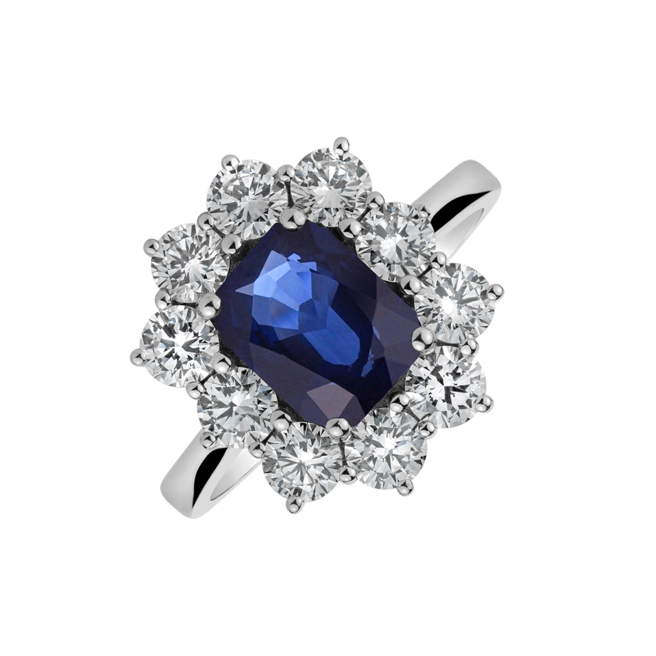 Diamond ring with Sapphire Moon Goddess