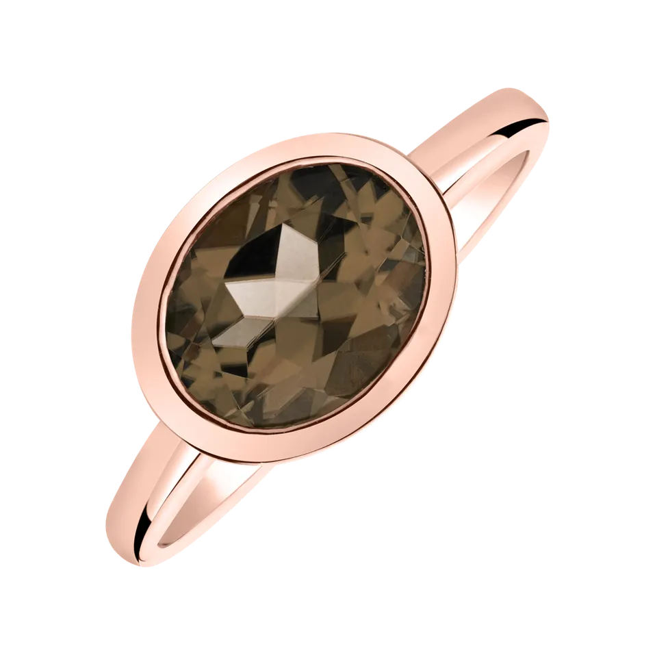 Ring with Smoky Quartz Bonbon