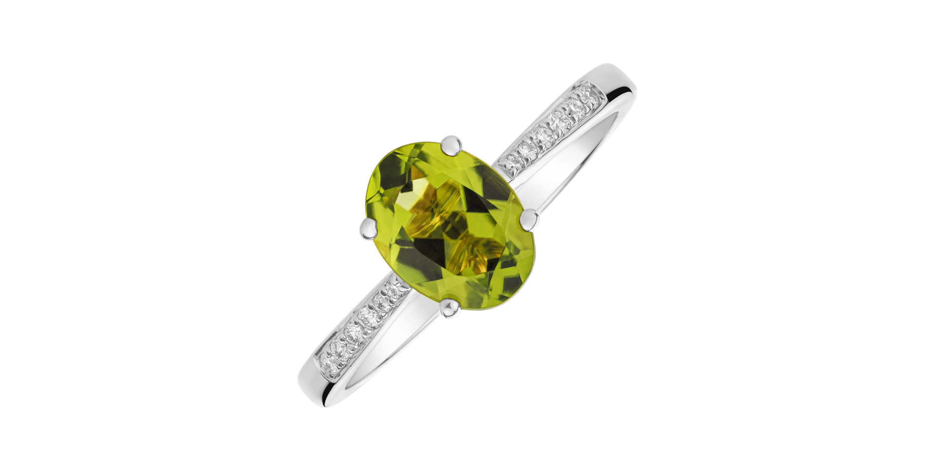 Diamond ring with Peridot Bonbon