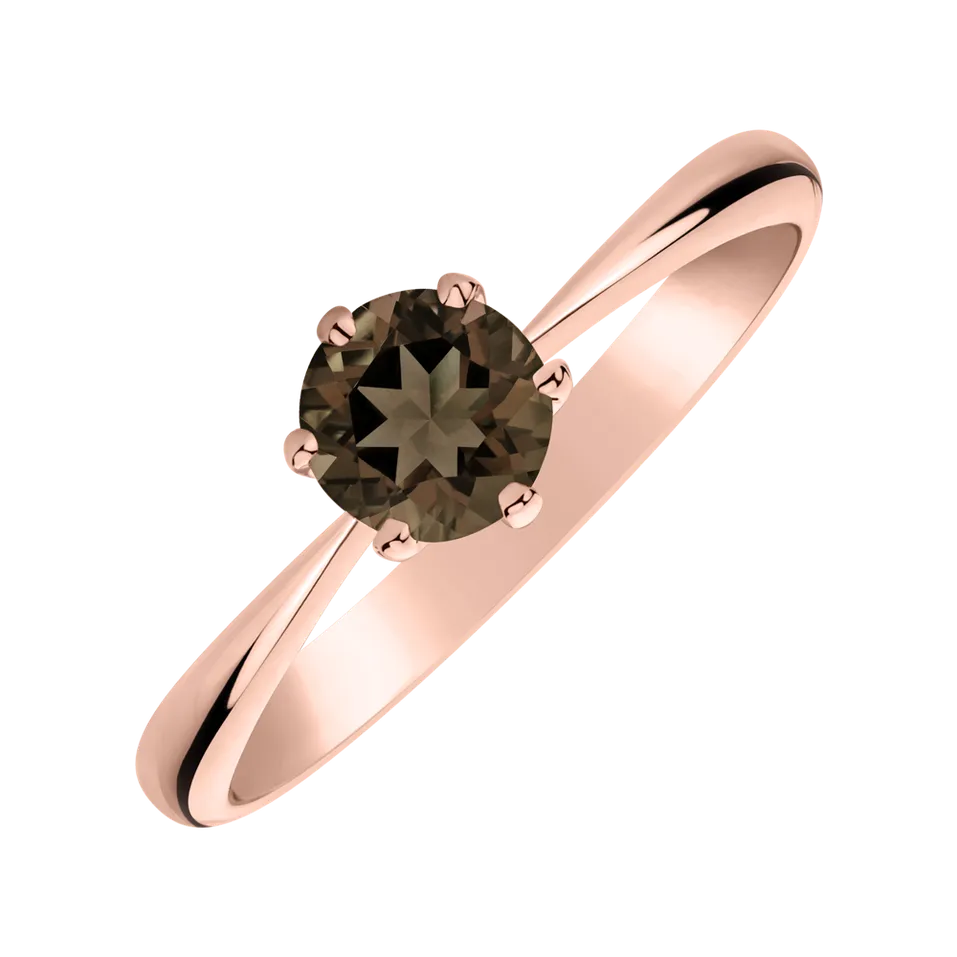 Ring with Smoky Quartz Bonbon