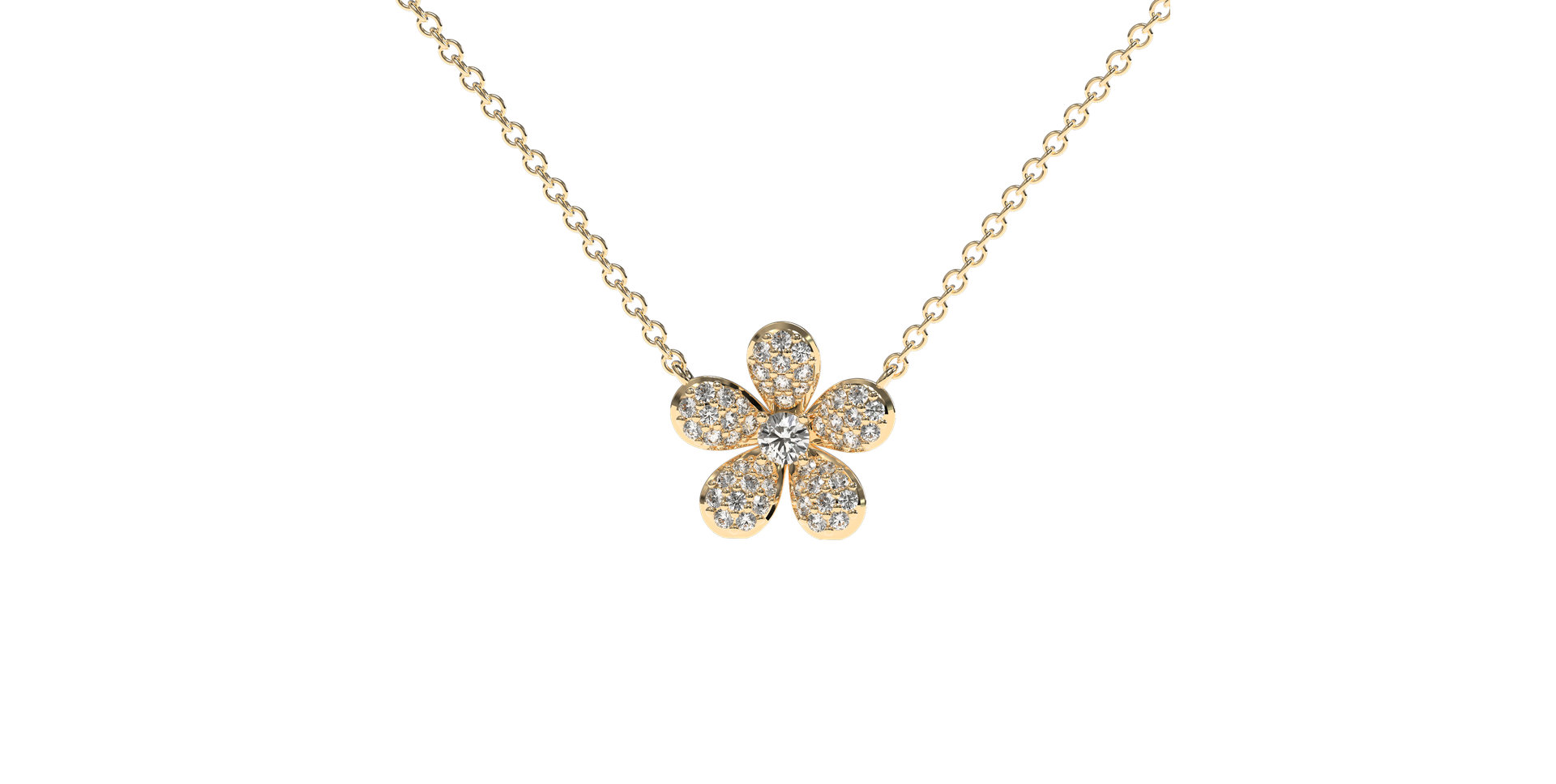 Diamond necklace Sparkling Flower