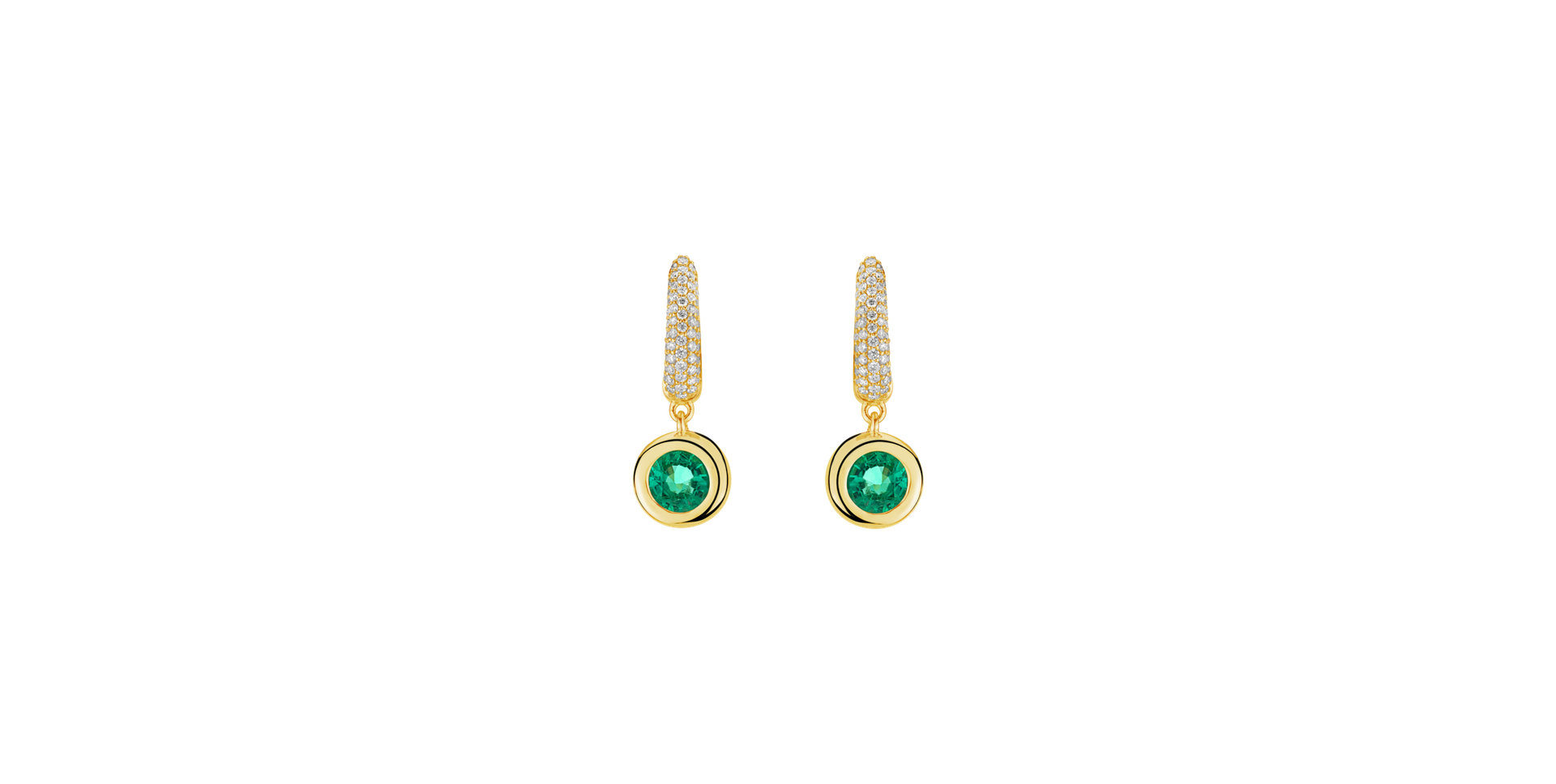Diamond earrings with Emerald Starshine Essence