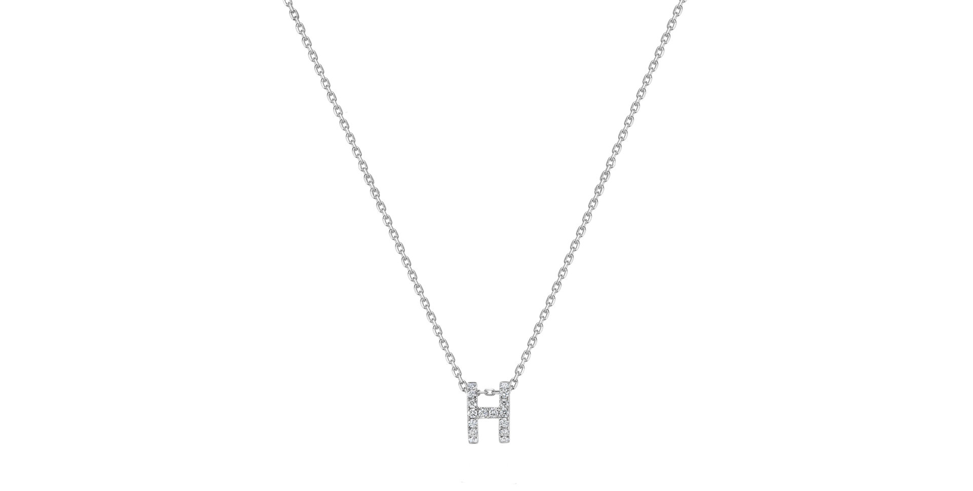 Diamond necklace Glittering Letter H