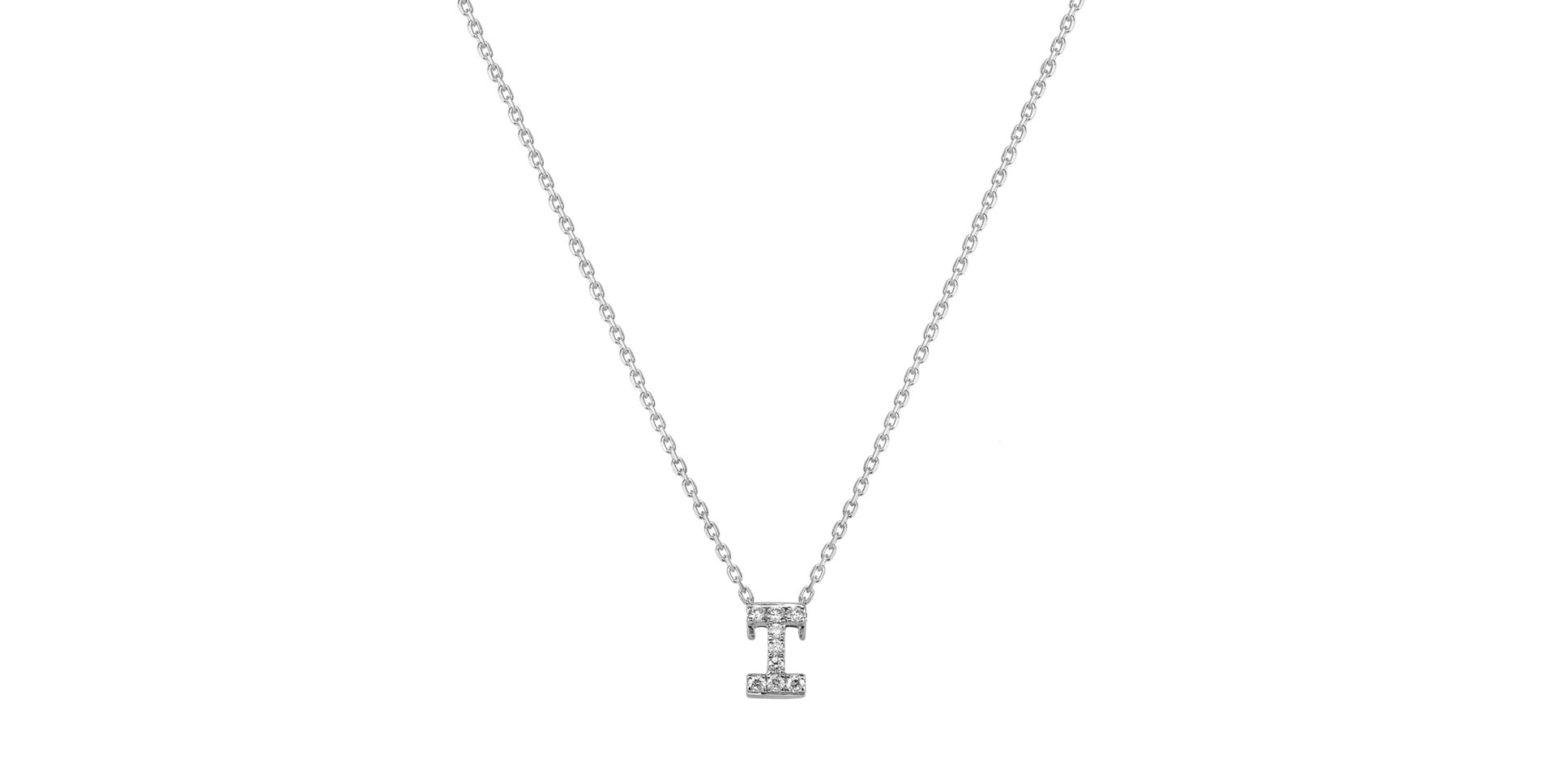Diamond necklace Glittering Letter I