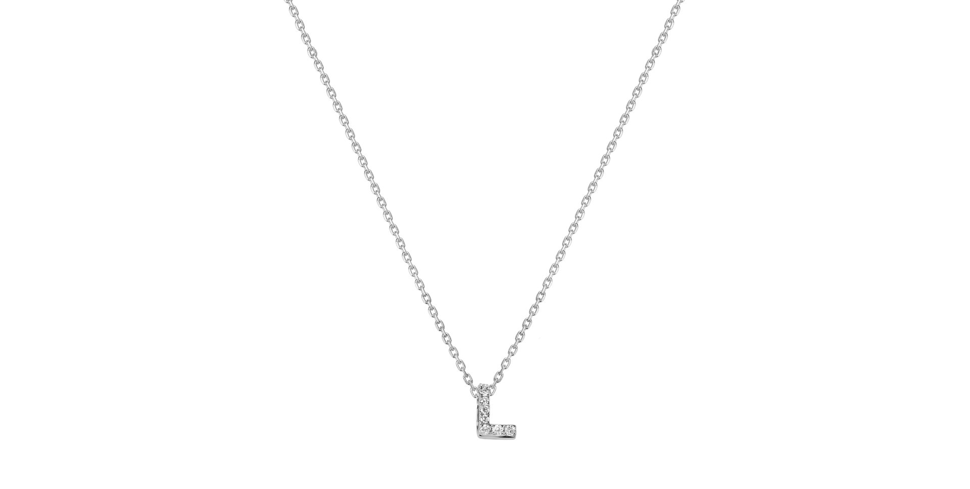 Diamond necklace Glittering Letter L