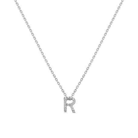 14ct white gold diamond necklace Brilliant necklace Waterfall Heaven