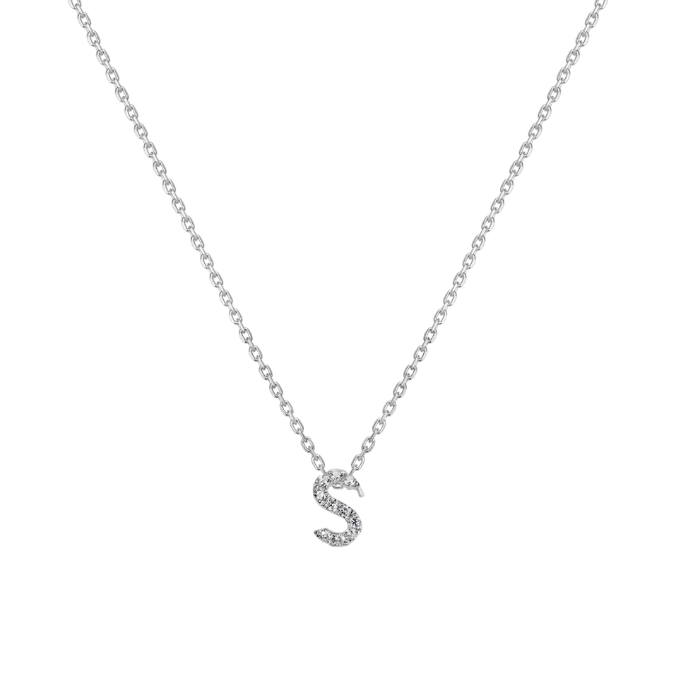14ct white gold diamond necklace Brilliant necklace Waterfall Heaven