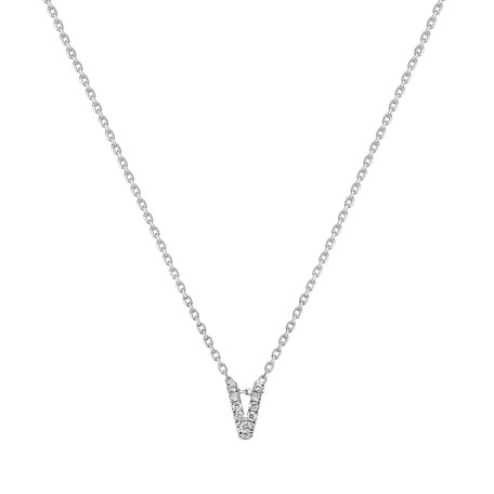 Diamond necklace Glittering Letter V