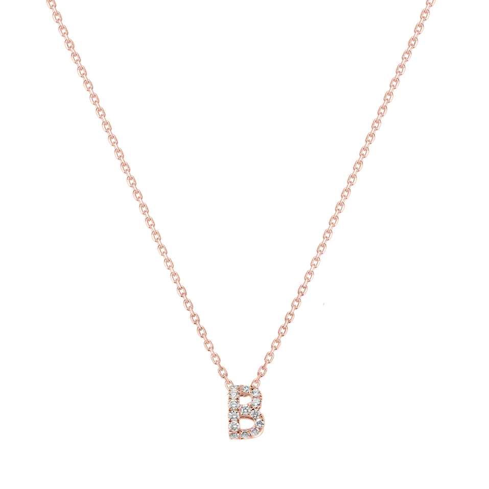 Diamond necklace Glittering Letter B