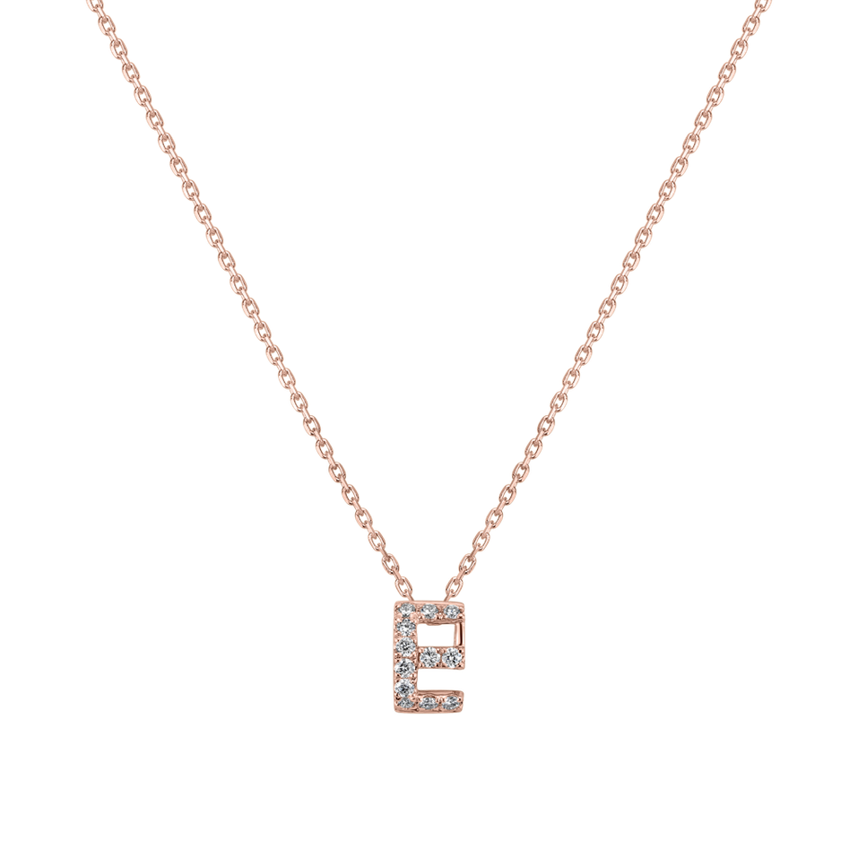 Diamond necklace Glittering Letter E