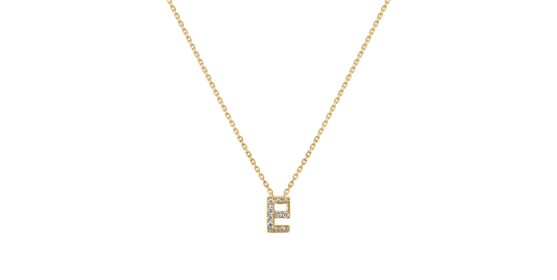 Diamond necklace Glittering Letter E