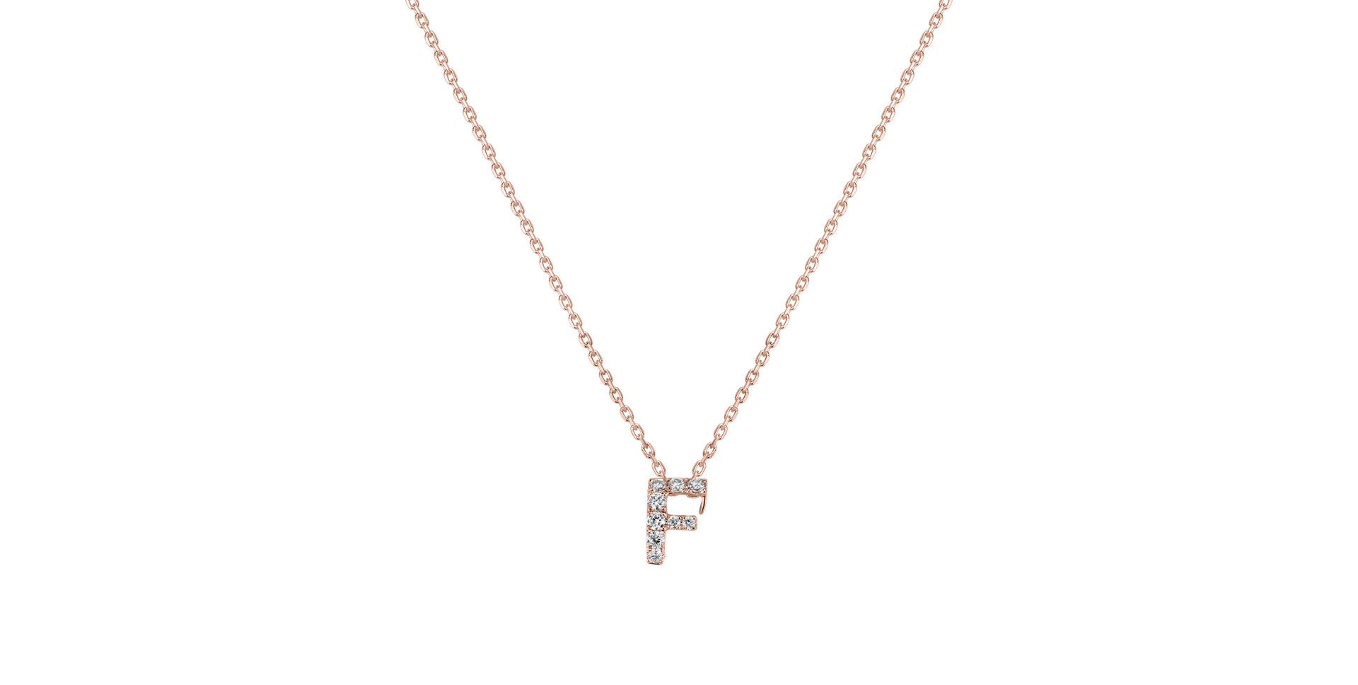 Diamond necklace Glittering Letter F