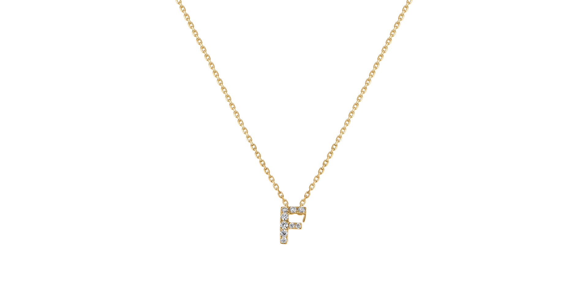 Diamond necklace Glittering Letter F