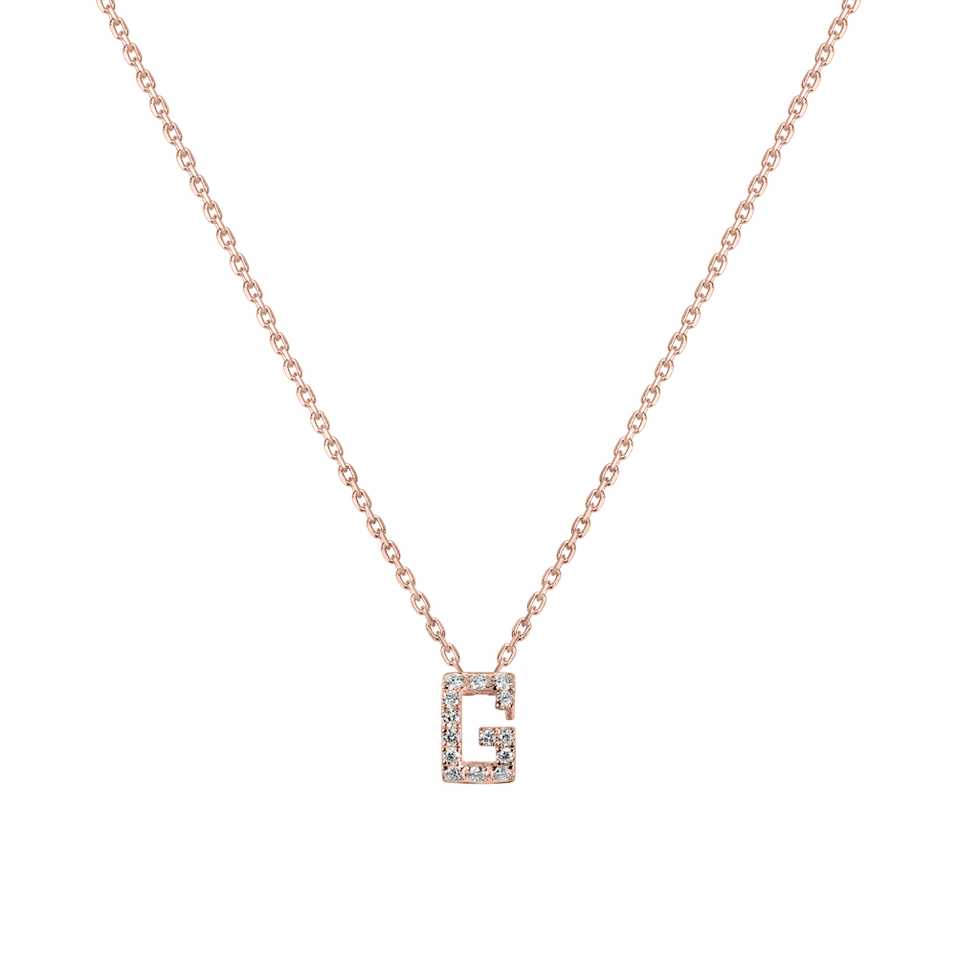 Diamond necklace Glittering Letter G