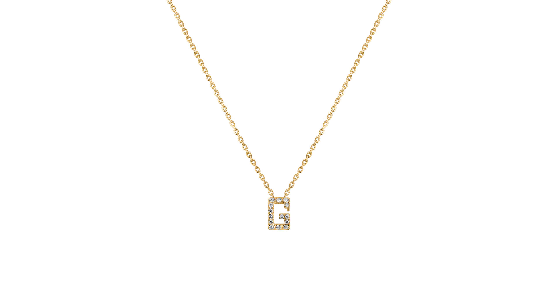 Diamond necklace Glittering Letter G