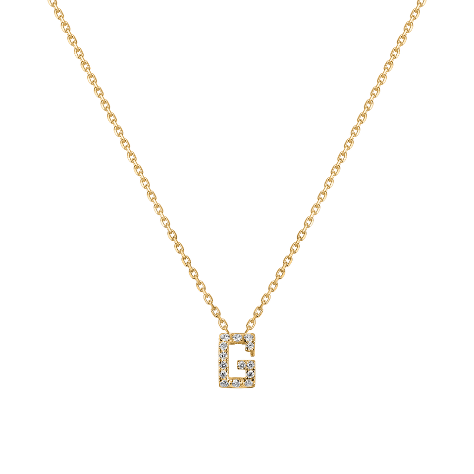 Diamond necklace Glittering Letter G