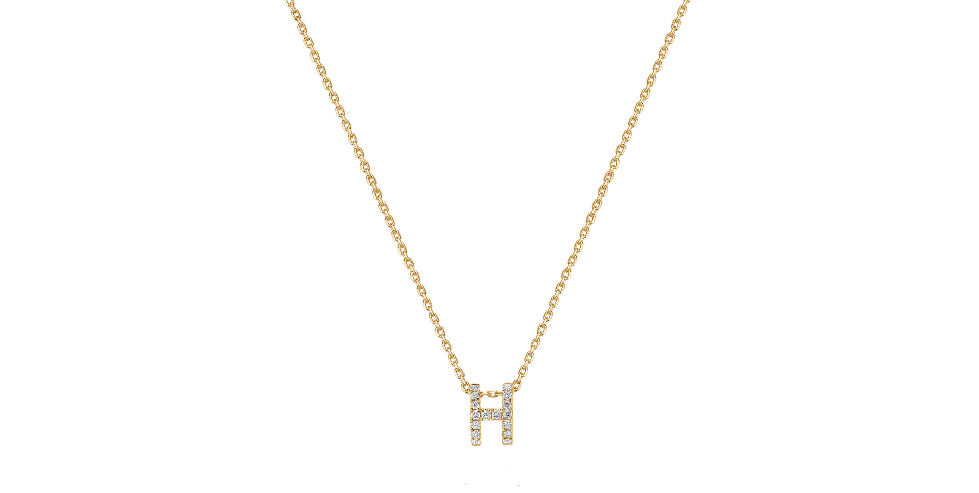 Diamond necklace Glittering Letter H
