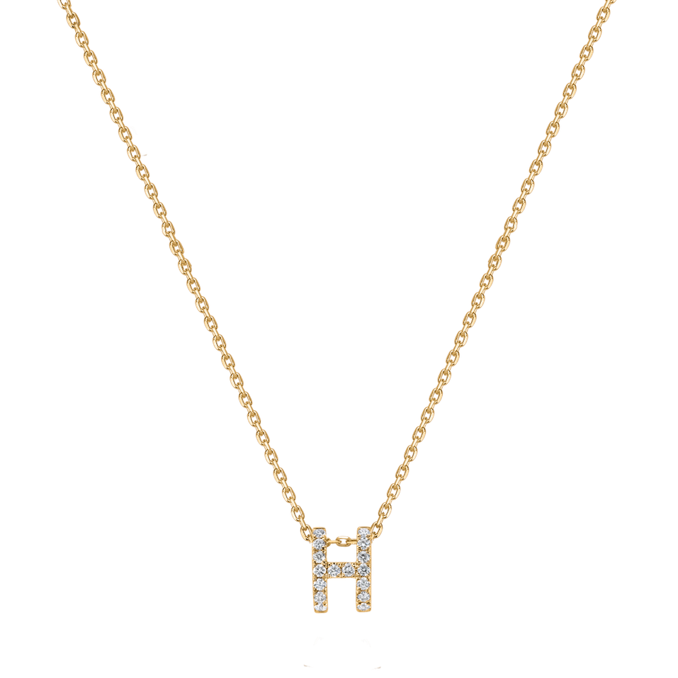Diamond necklace Glittering Letter H