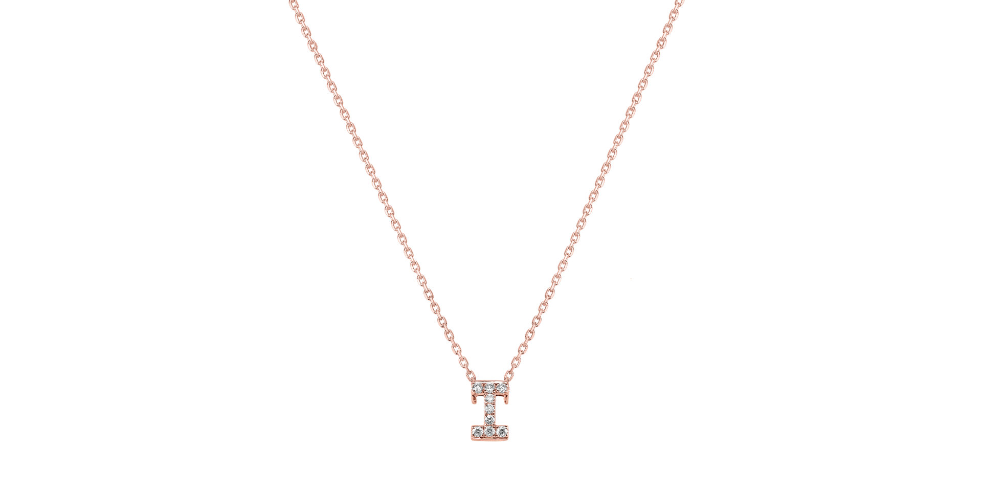 Diamond necklace Glittering Letter I