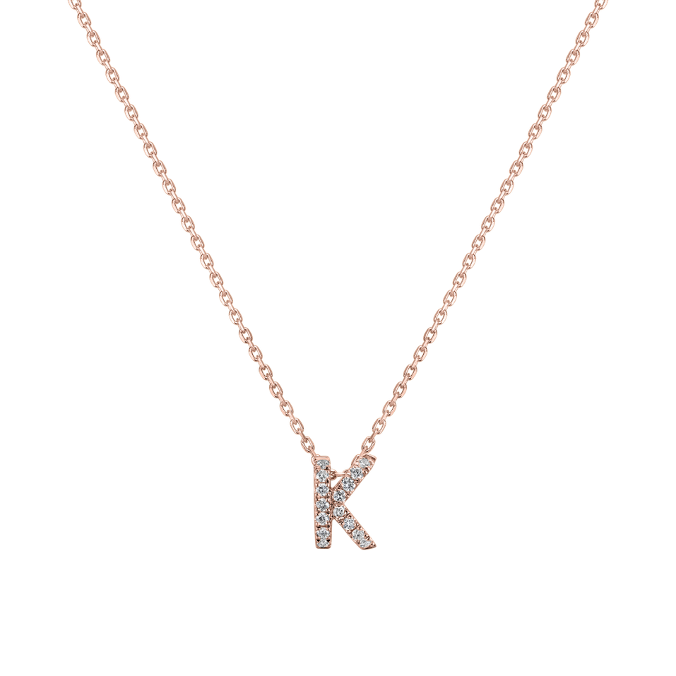 Diamond necklace Glittering Letter K
