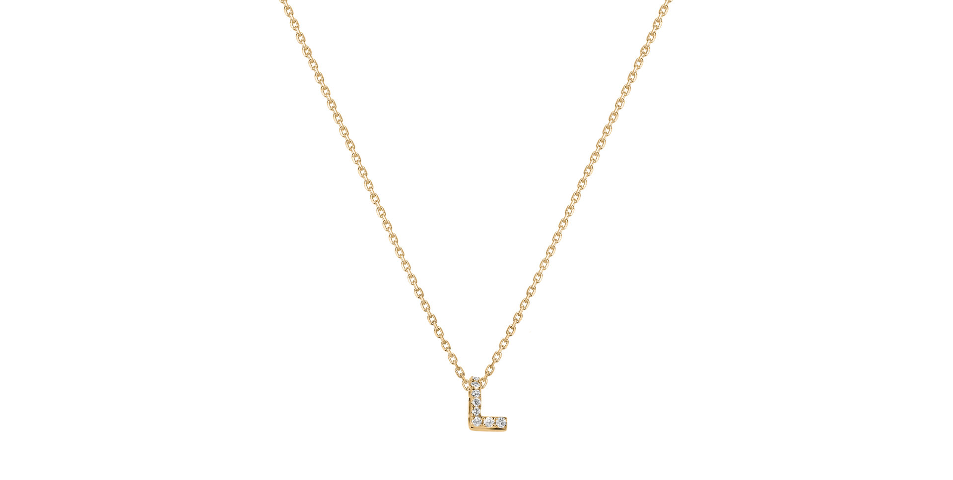 Diamond necklace Glittering Letter L