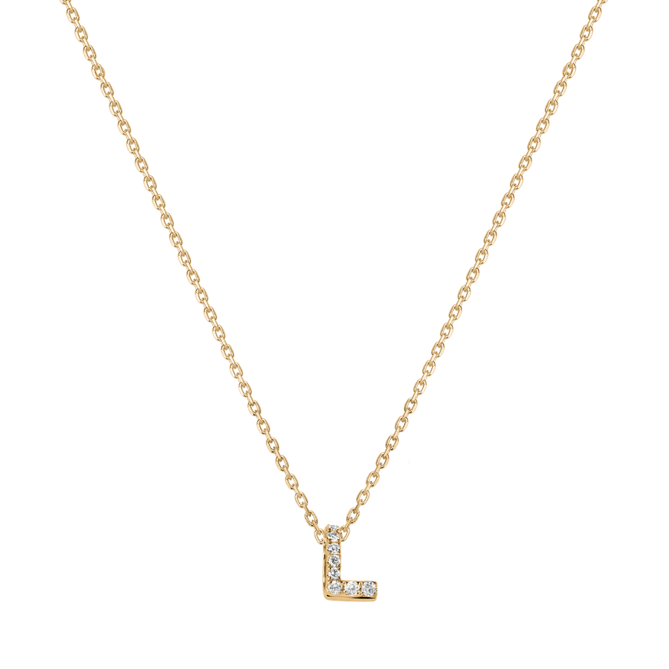 Diamond necklace Glittering Letter L