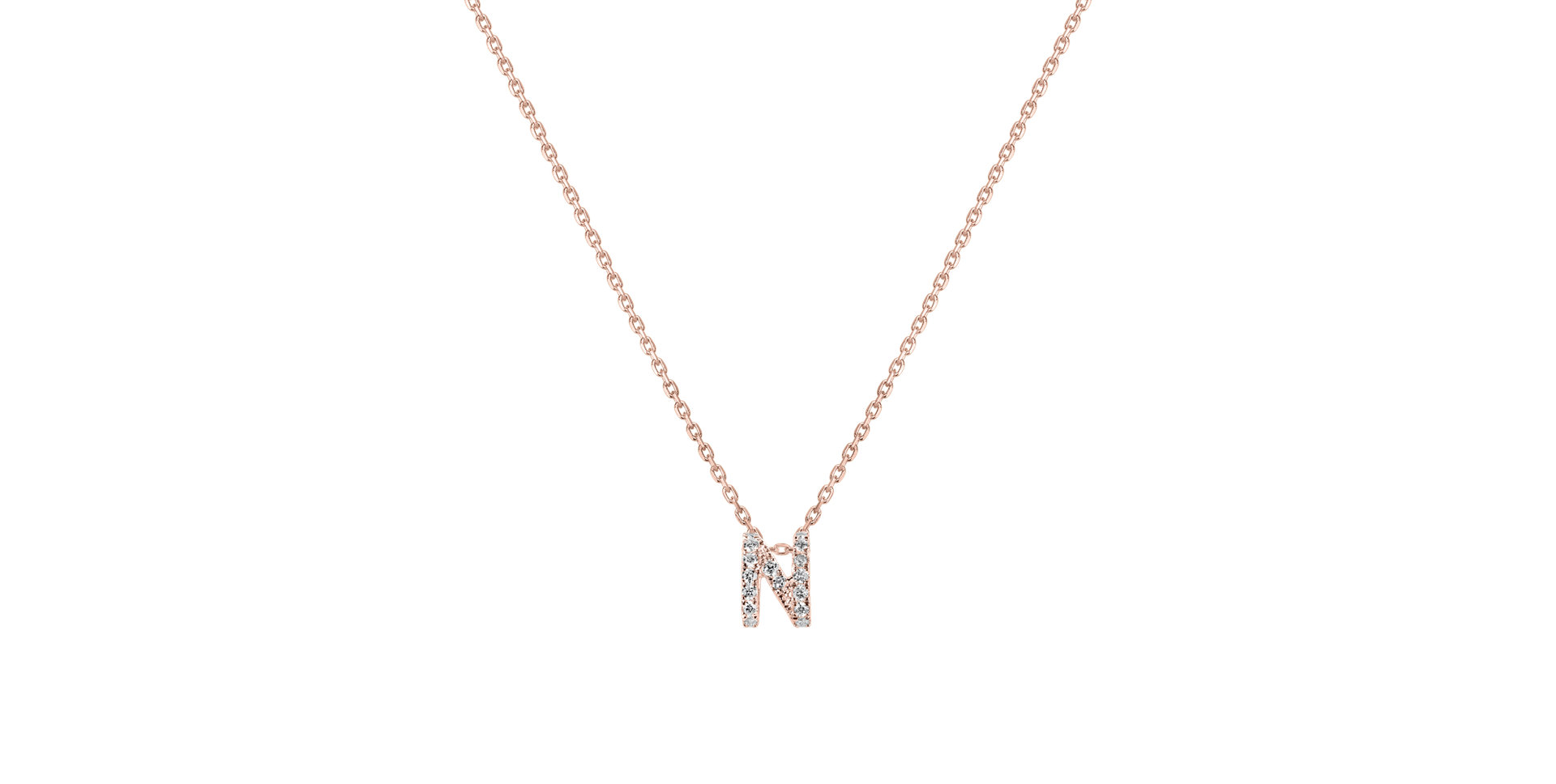 Diamond necklace Glittering Letter N