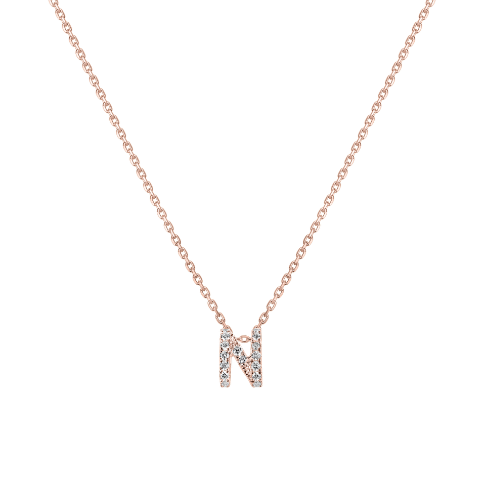 Diamond necklace Glittering Letter N