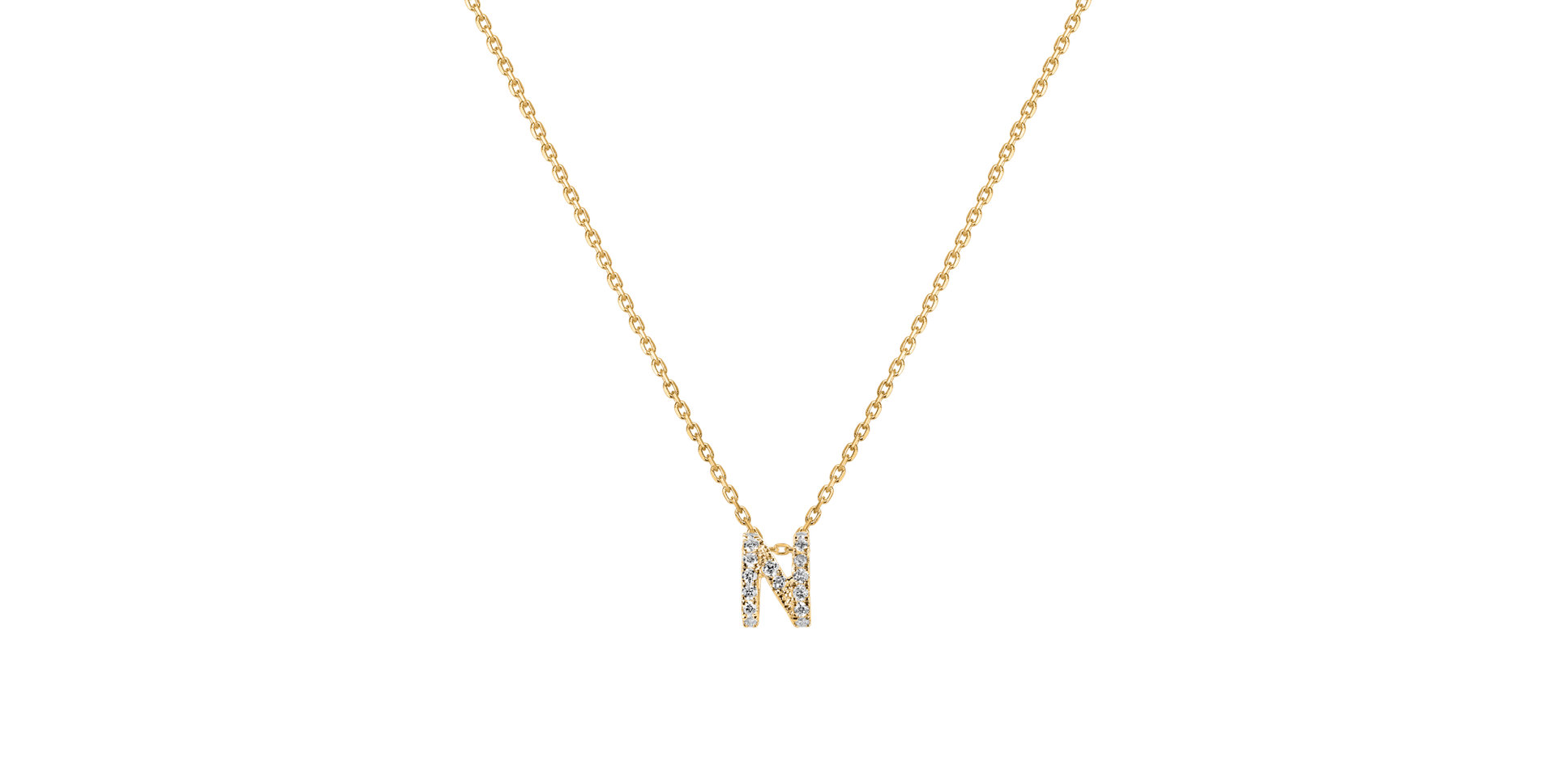 Diamond necklace Glittering Letter N