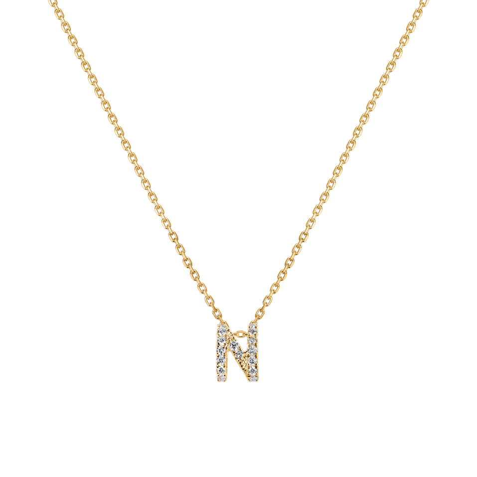 Diamond necklace Glittering Letter N