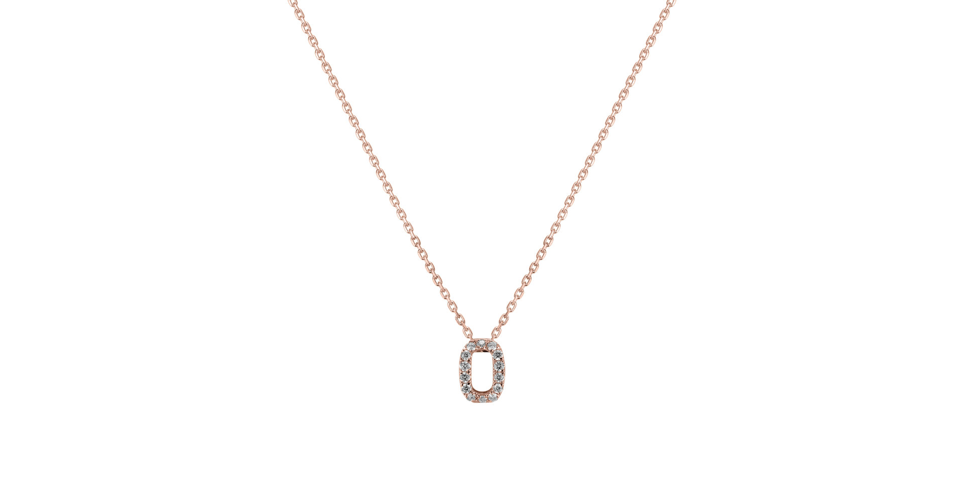 Diamond necklace Glittering Letter O