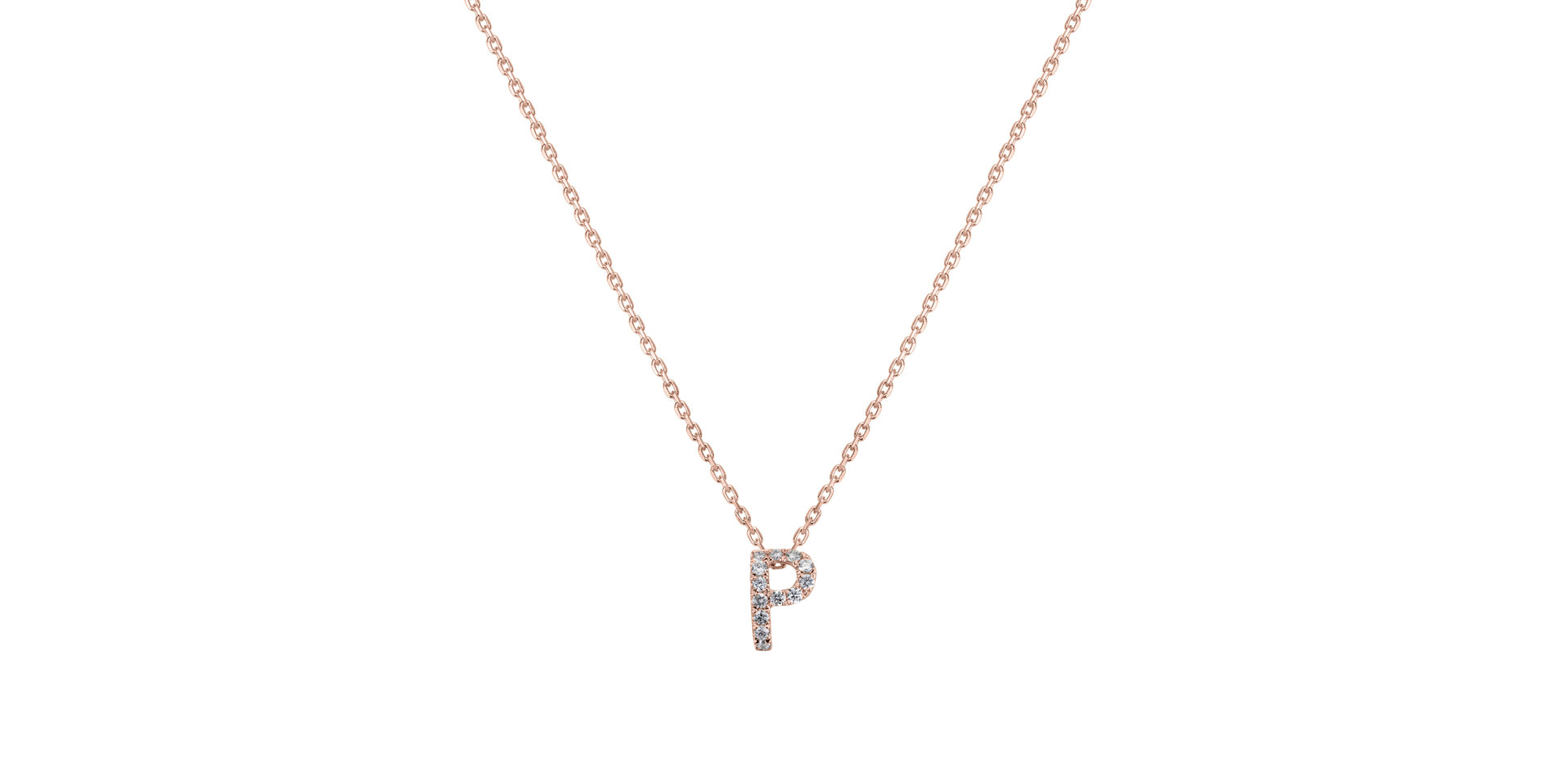 Diamond necklace Glittering Letter P