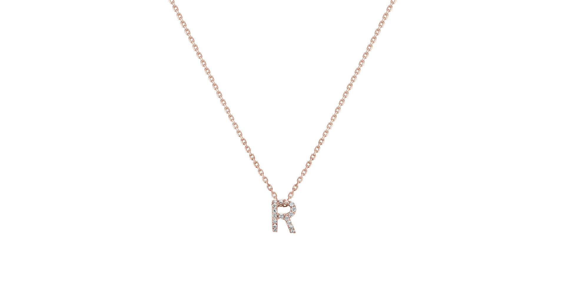 Diamond necklace Glittering Letter R