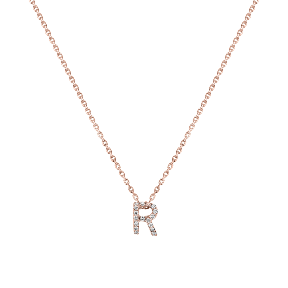Diamond necklace Glittering Letter R