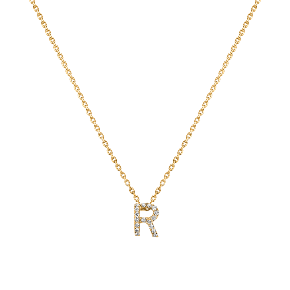 Diamond necklace Glittering Letter R