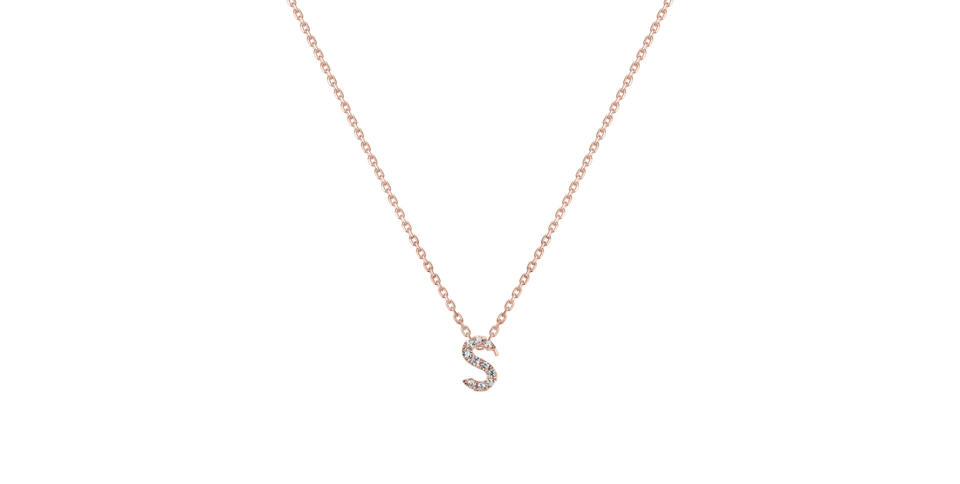 Diamond necklace Glittering Letter S