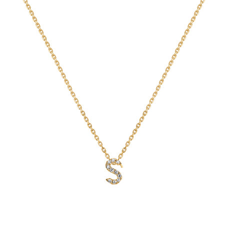 Diamond necklace Glittering Letter S