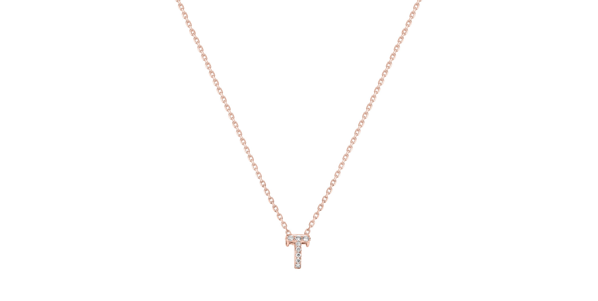 Diamond necklace Glittering Letter T