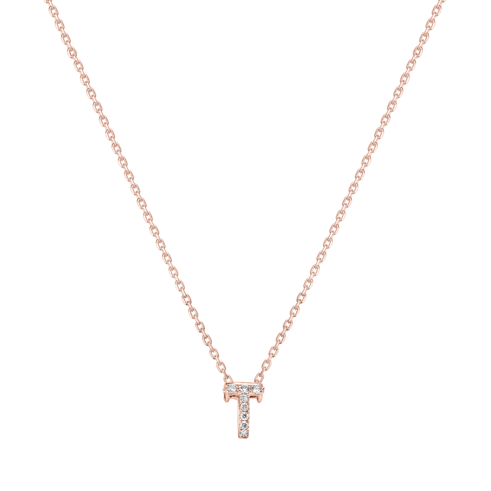 Diamond necklace Glittering Letter T